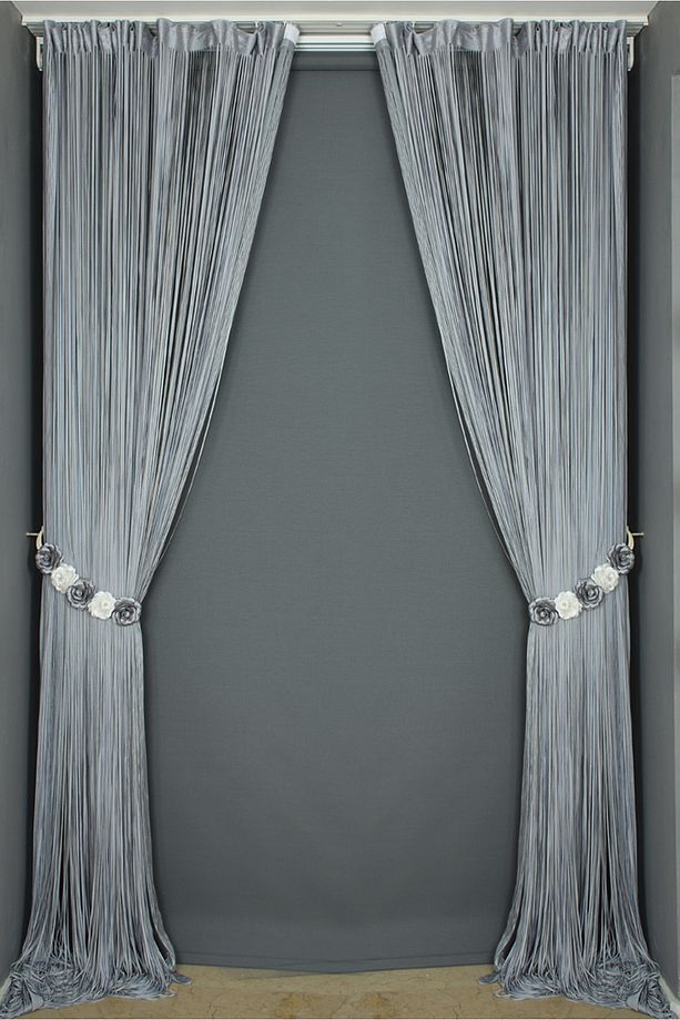 İP MODEL GRİ ÇİFT RENK İP PERDE 180 Cm En 280 cm Boy  2 mm şeritler halinde hazır ip perde - 7