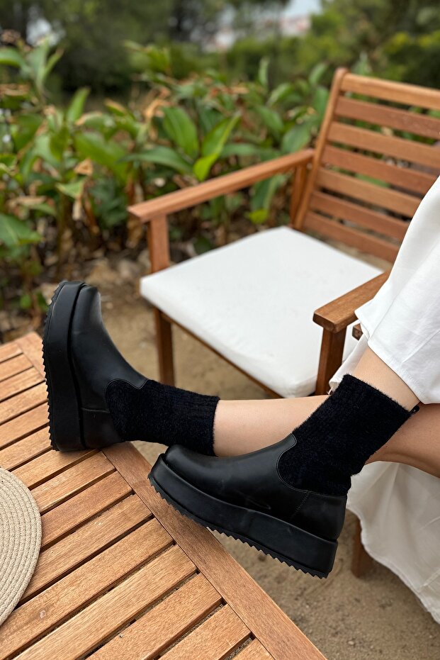 Eldon Siyah Triko Kadın Bot - 2