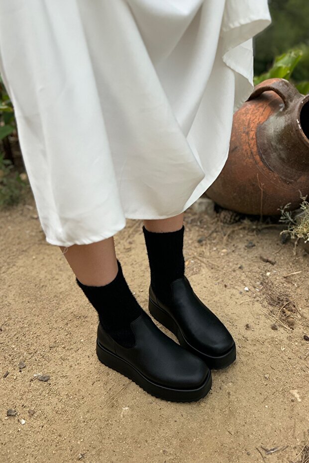 Eldon Siyah Triko Kadın Bot - 3