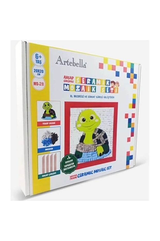 28 I Kids Wooden Framed Ceramic Mosaic Set 20x20 Cm
