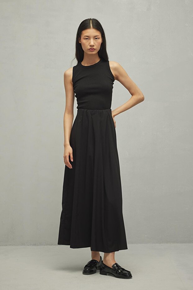 Biyeli Etek Siyah - 2