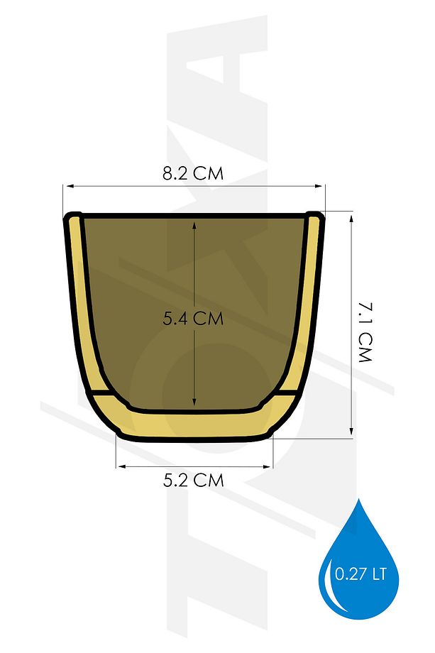 0.27 Litre Soft Sarı Mercan Kare Saksı Mini Boy Kaktüs Sukulent Saksısı Tabaklı Plastik Saksı - 3