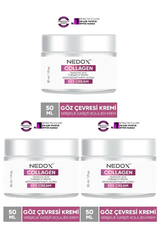 3 Pieces Anti-Wrinkle Collagen Eye Contour Cream 50 ml