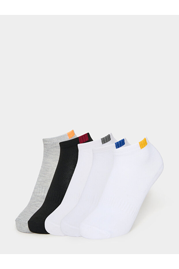 Pack of 5 - Contrast Accent Ankle Socks