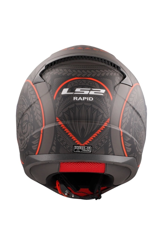 RAPID TAKAROA MAT SİYAH-KIRMIZI KASK - 5