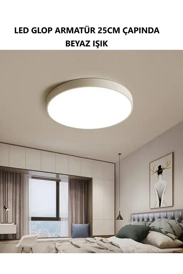 2 Adet Led Glop Armatür Avize Banyo Balkon Koridor Hol Wc Tuvalet Oda Aydınlatma Aplik Lamba Beyaz - 2