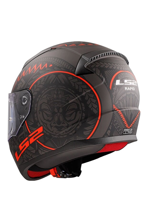 RAPID TAKAROA MAT SİYAH-KIRMIZI KASK - 7