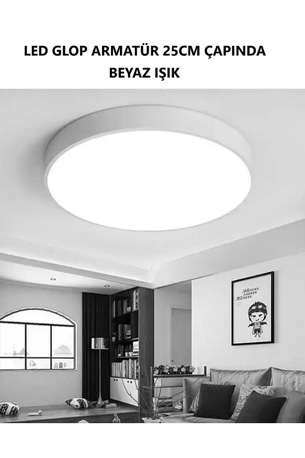 2 Adet Led Glop Armatür Avize Banyo Balkon Koridor Hol Wc Tuvalet Oda Aydınlatma Aplik Lamba Beyaz - 3