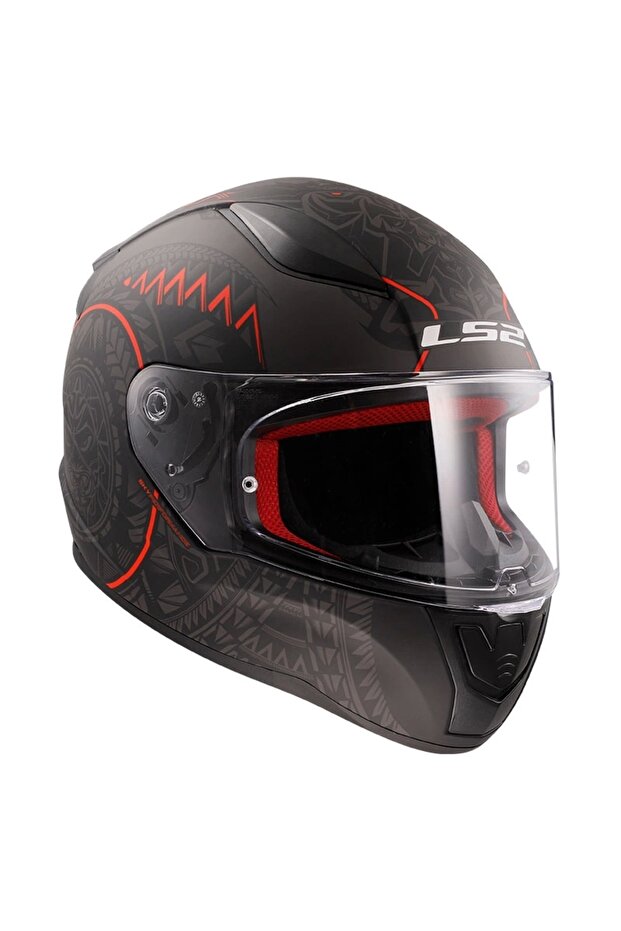 RAPID TAKAROA MAT SİYAH-KIRMIZI KASK - 2