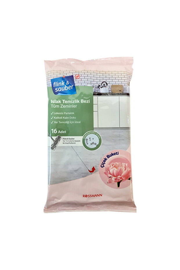 Flink & Sauber - Floor Cloth Wet - Flower Bouquet - 16 Pcs