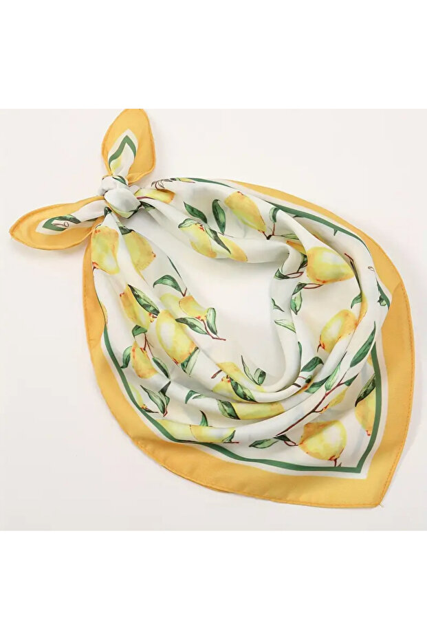 Uk Designer's Lemon Neck Scarf 70 cm