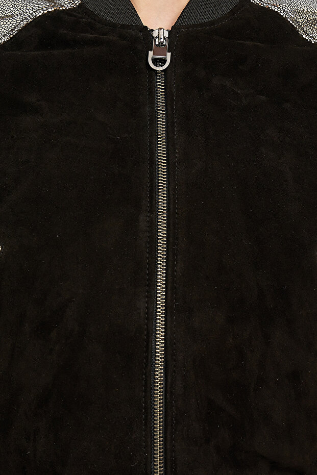 Sıfır Yaka Fermuarlı Mont - 6