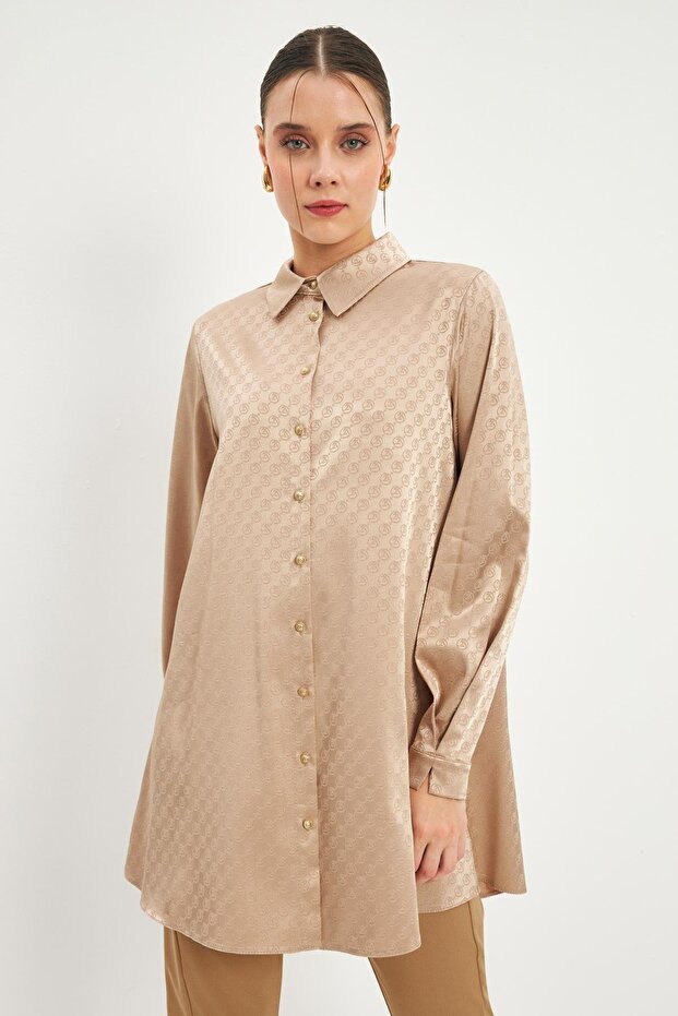 قميص منقوش بأزرار - T-1515 - 3