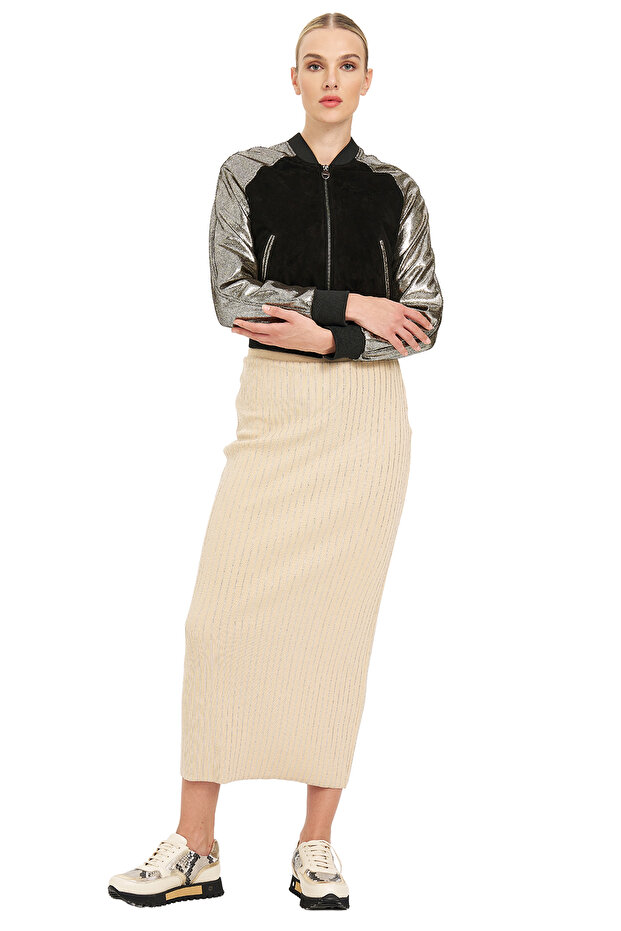 Sıfır Yaka Fermuarlı Mont - 1