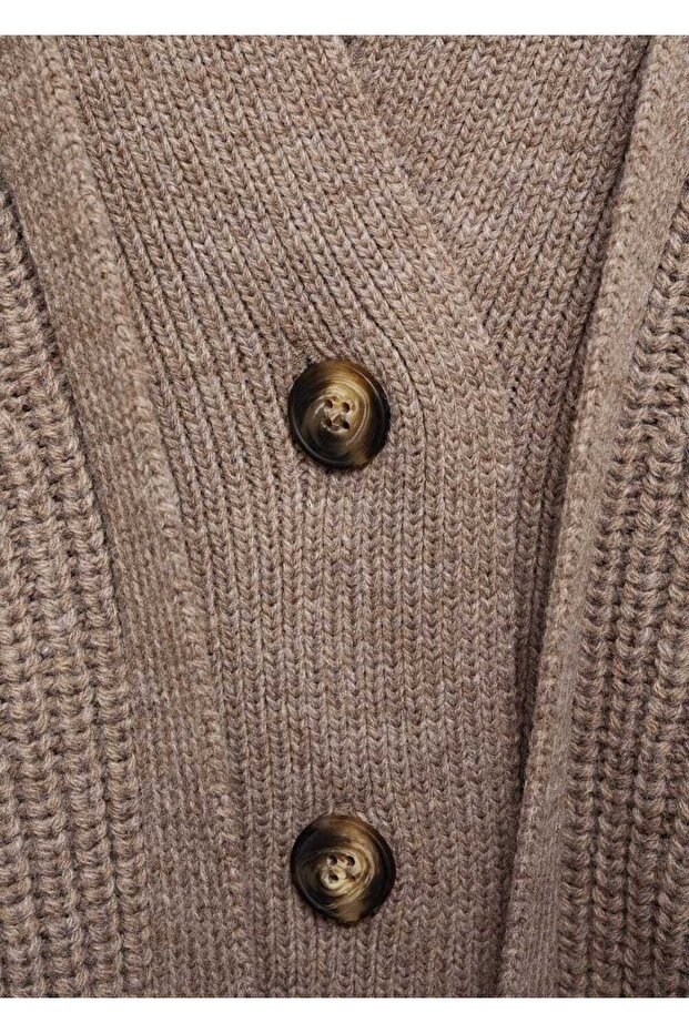 Düğmeli Oversize Hırka - 7