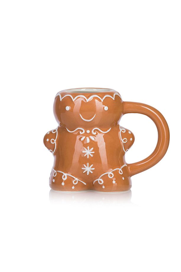 LCW HOME Açık Kahverengi Kurabiye Adam Figürlü Kupa 475 Ml - 5