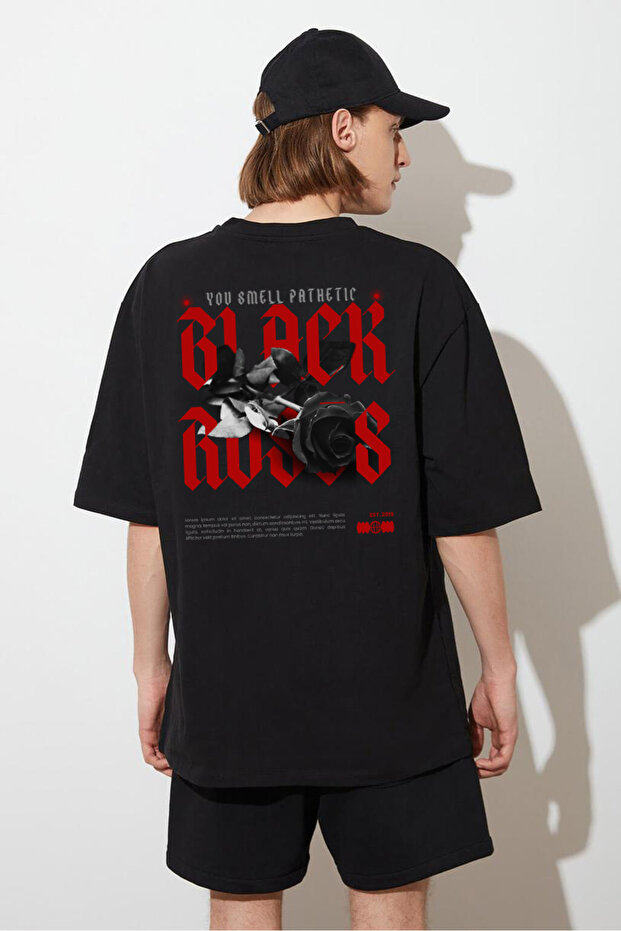 Men's Oversize Cotton T-shirt - Loose Fit, Basic Printed