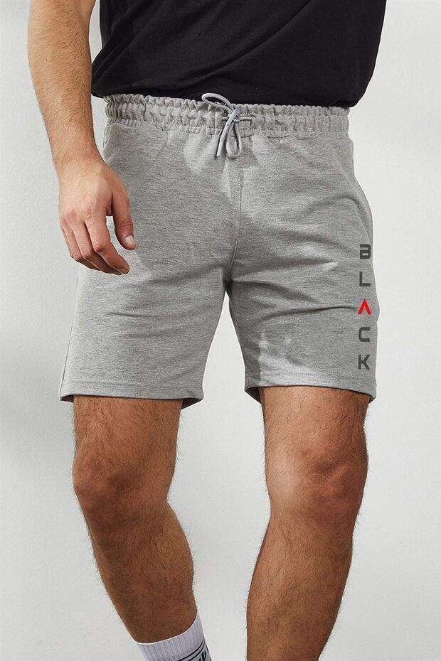 Męskie letnie szare czesane bawełniane spodenki Slim Fit Slim Cut Jogger - 1