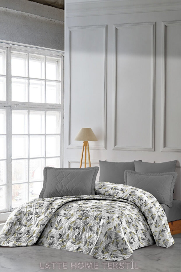 Flat White Çift Kişilik Kapitone Desenli, Çok Amaçlı Yatak Örtüsü, Kanepe ve Koltuk Örtüsü 195x230cm - 3