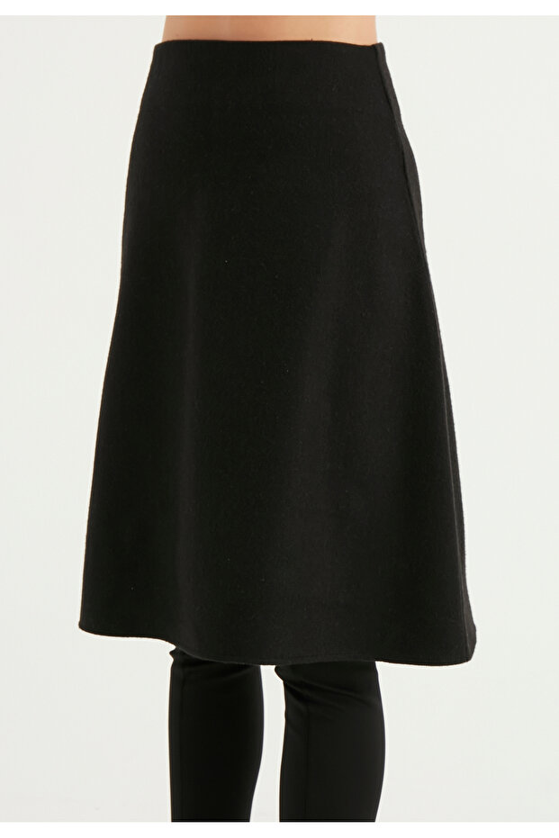 Wool-Looking Midi Skirt - 6