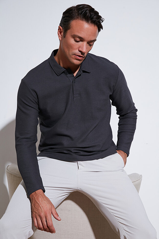 Cotton Regular Fit Polo Collar Sweat Men's Sweat 5905715