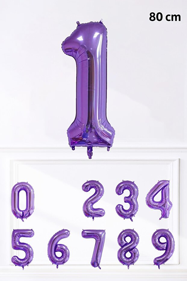 Purple Number Foil Balloon Large Size Purple Number Age Balloon 85cm 34Inch