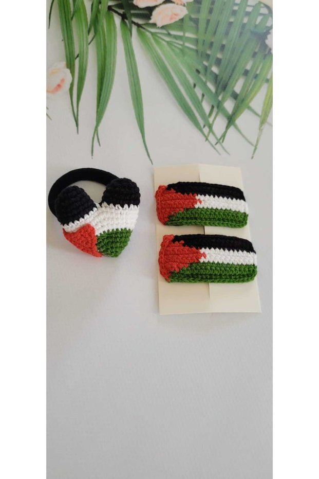 Palestine Independence Symbol Free Palestine Heart Rubber Buckle and 2 Pieces Snap Buckle Set