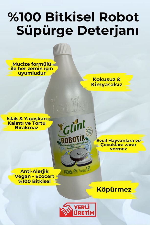 Robotik 1 Litre %100 Bitkisel Akıllı Robot Süpürge Deterjanı Yerli Üretim Temizleyici - 2