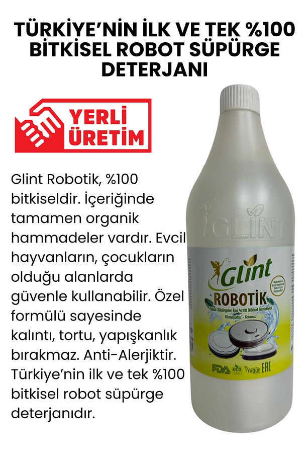 Robotik 1 Litre %100 Bitkisel Akıllı Robot Süpürge Deterjanı Yerli Üretim Temizleyici - 6