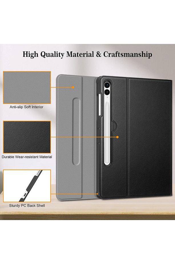 Galaxy Tab S10+ Plus 12.4"Uyumlu Klavyeli Kalem Bölmeli Bluetooth Özellikli Stand Türkçe SM-X820 - 4