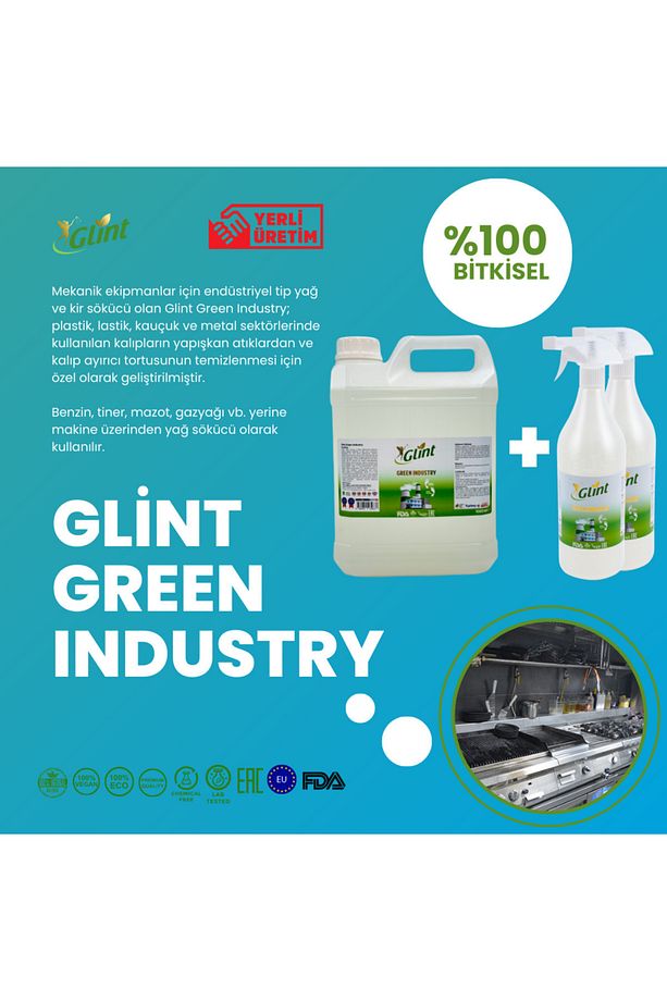 Green Industry 5 Lt 2 X 1 Lt %100 Bitkisel Endüstriyel Ekstra Güçlü Wc Kireç Temizleyici - 1