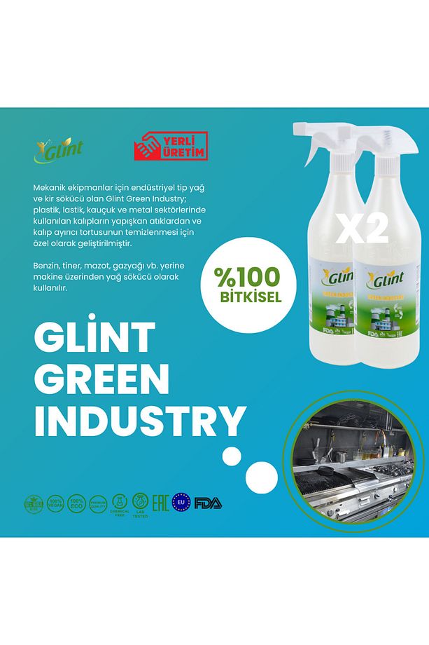 Green Industry 2 X 1 Lt. %100 Bitkisel Yüzey Ahşap Parke Mobilya Temizleyici - 1