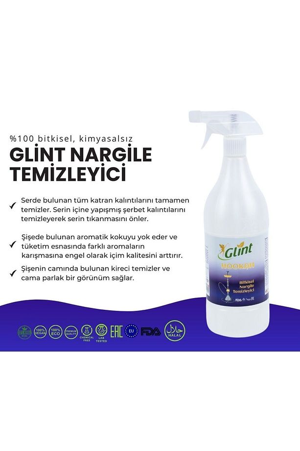 Hookah 6 X 1 Lt. %100 Bitkisel Ser Şişe Cam Nargile Temizleyici Sprey - 5