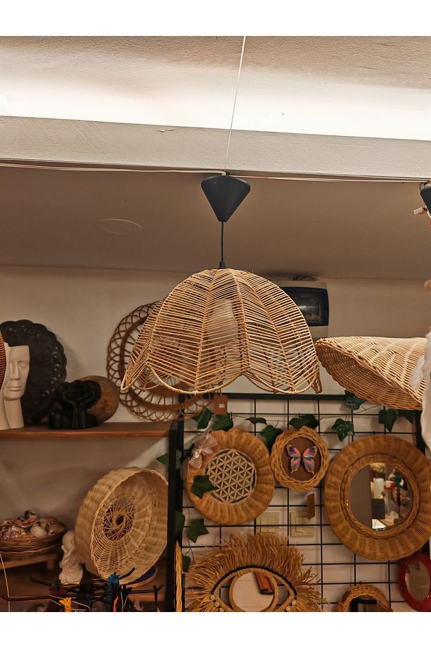 Bambu Sargı Yaprak Avize El yapımı - 6