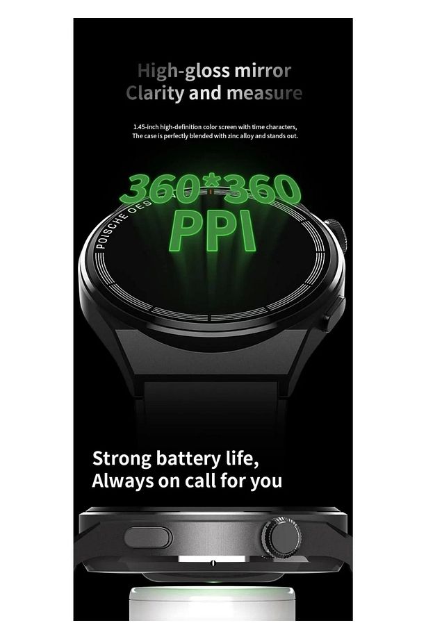 Premium Erkek Gümüş Akıllı Saat gt3 Gümüş 3 Kordonlu Ios ve Android Uyumlu Deri Silikon Çelik Watch - 4