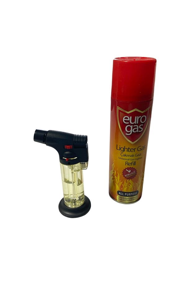 Pürmüz çakmak torch doldurulabilir ayarlanabilir emniyet kilitli çakmak gaz set - 2