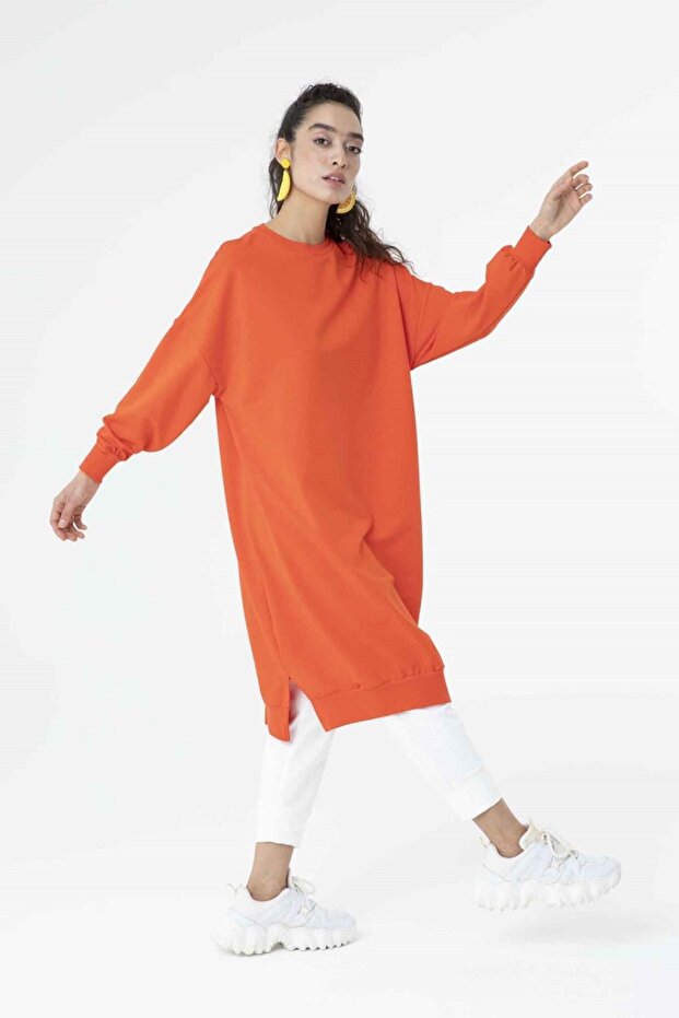 2 Ip Kumaş Uzun Boy Basic Sweatshirt - 2