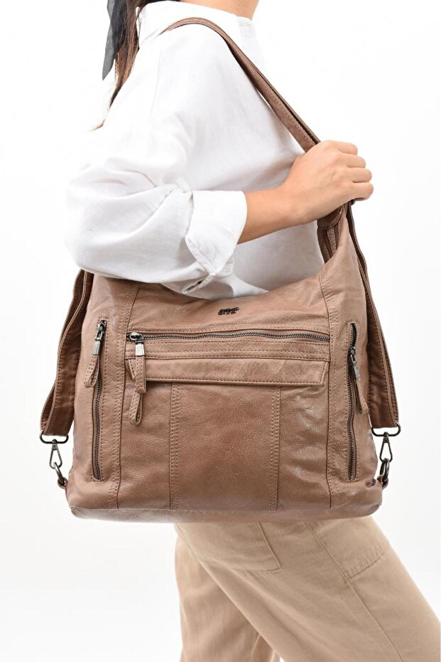 حقيبة كتف وحقيبة ظهر نسائية من Y.S.Leather - استخدام عملي، 23*30 سم، جلد صناعي نباتي