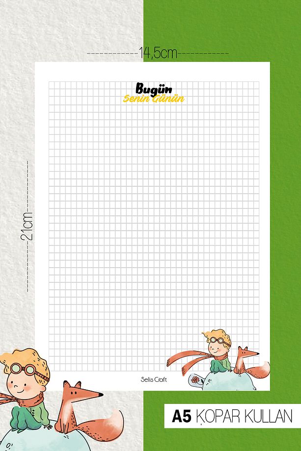 Küçük Prens Notepad 01 Günlük Planlayıcı, Defter, To Do List, Not Defteri, Ajanda - 1