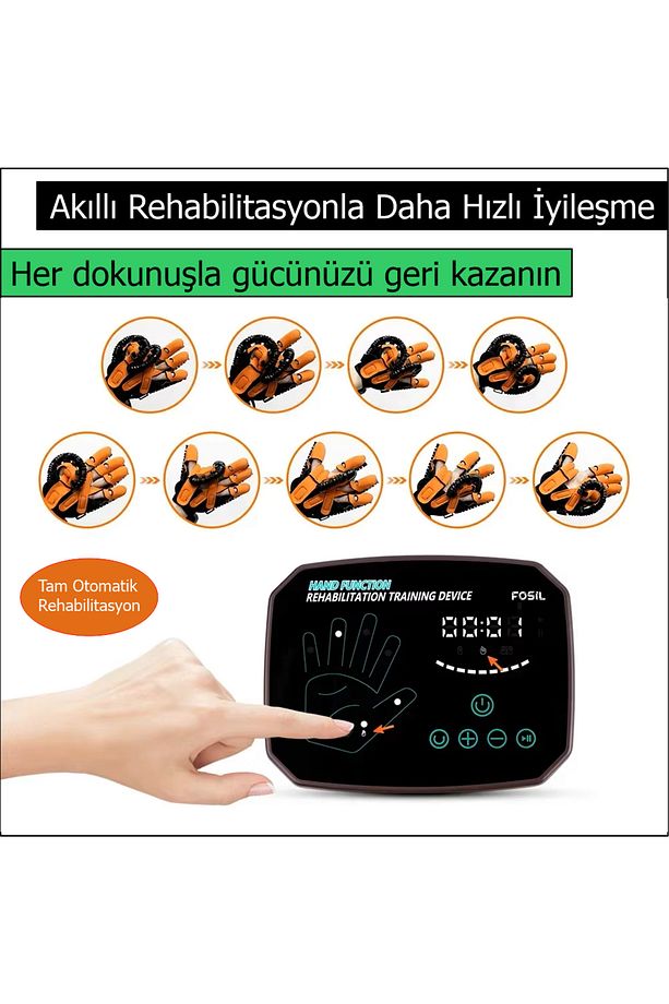 Ayna Modlu El Rehabilitasyon Robotu - Beyin ve Sinir İyileştirme Eldiveni  (Sağ El L Beden) - 3