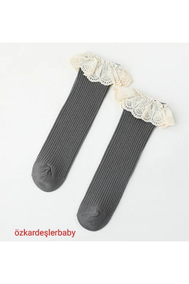 Baby and Children's Knee-High Socks with Lace
