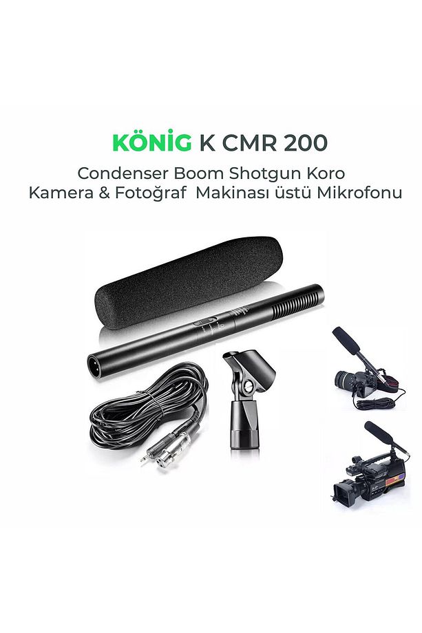K-cmr 200 Kondansatör Minber Mikrofon Conderser Boom Shutgun Koro Kamera Mikrofonu - 1
