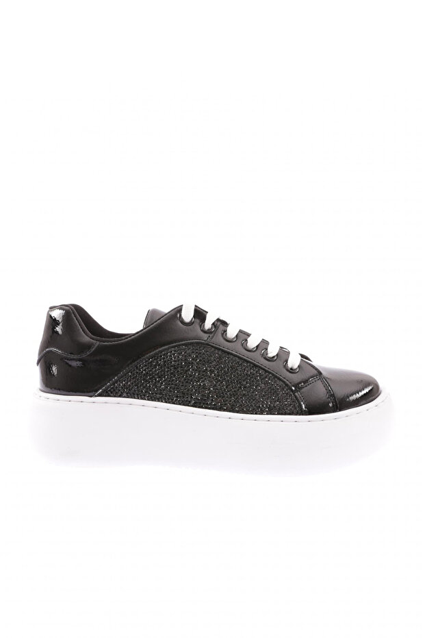877-23Y Women's Lace-Up Side Silver Stone Sneaker Shoes