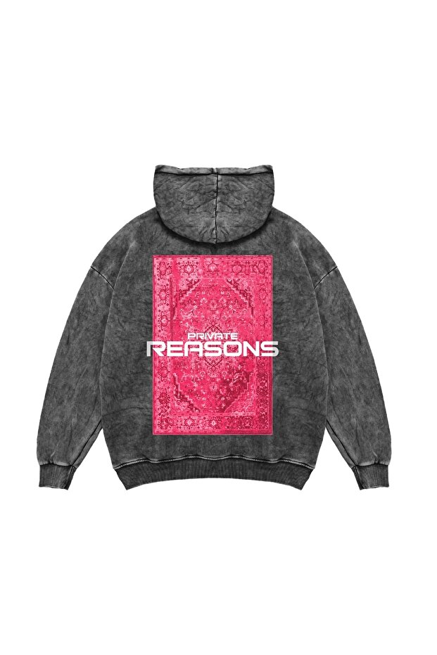 Virtual Tracks Printed Oversize Unisex Premium Washable Black Hoodie