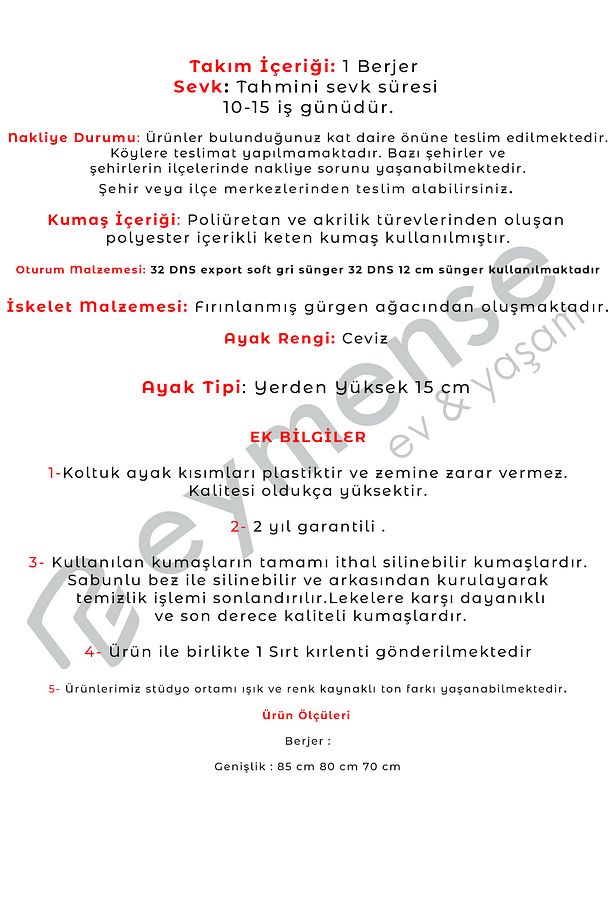 Kraft Minderli Tekli Koltuk Berjer - 8