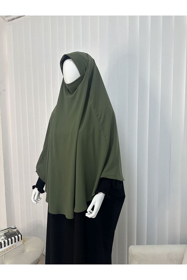 Sultanbaşlı Sufle Medine Ipeği Tek Parça Çarşaf Üst yeşil renk - 3