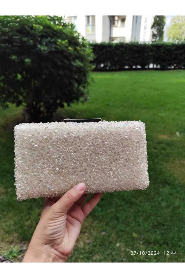 Large Stoned Mother of Pearl Box Model Evening Bag
