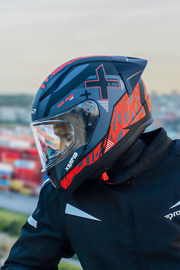RAPID 2 XTREET MAT SİYAH-KIRMIZI KASK+SPOILER - 5