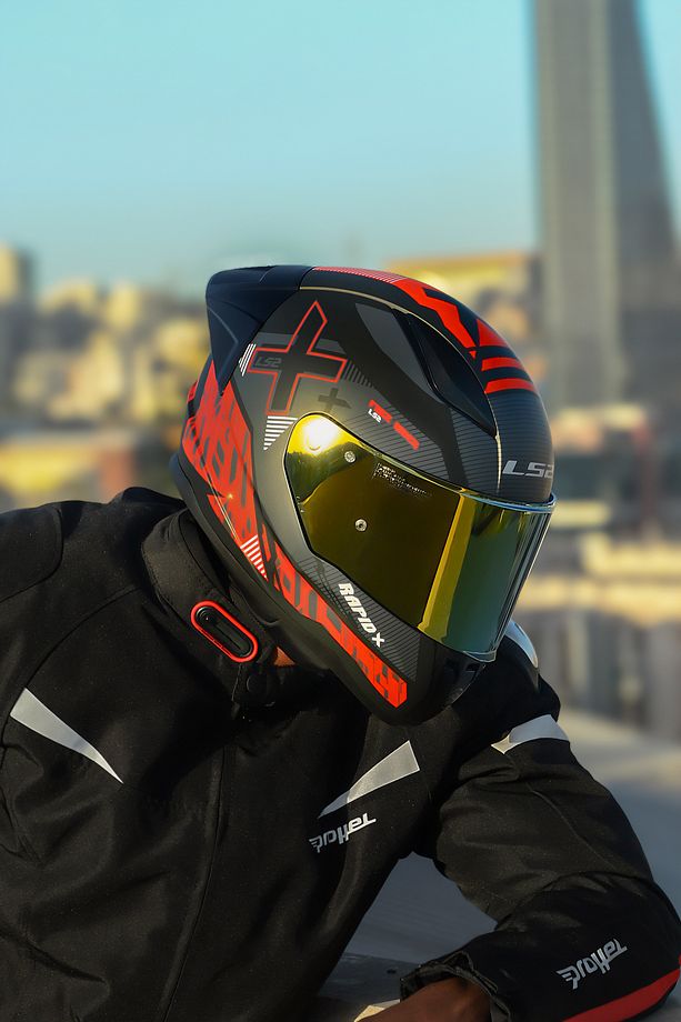 RAPID 2  XTREET MAT SİYAH-KIRMIZI KASK+SPOILER - 1