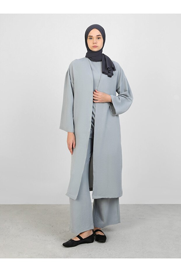 طقم بلوزة رمادية و تونيك و فيريس - ريفكا - 1